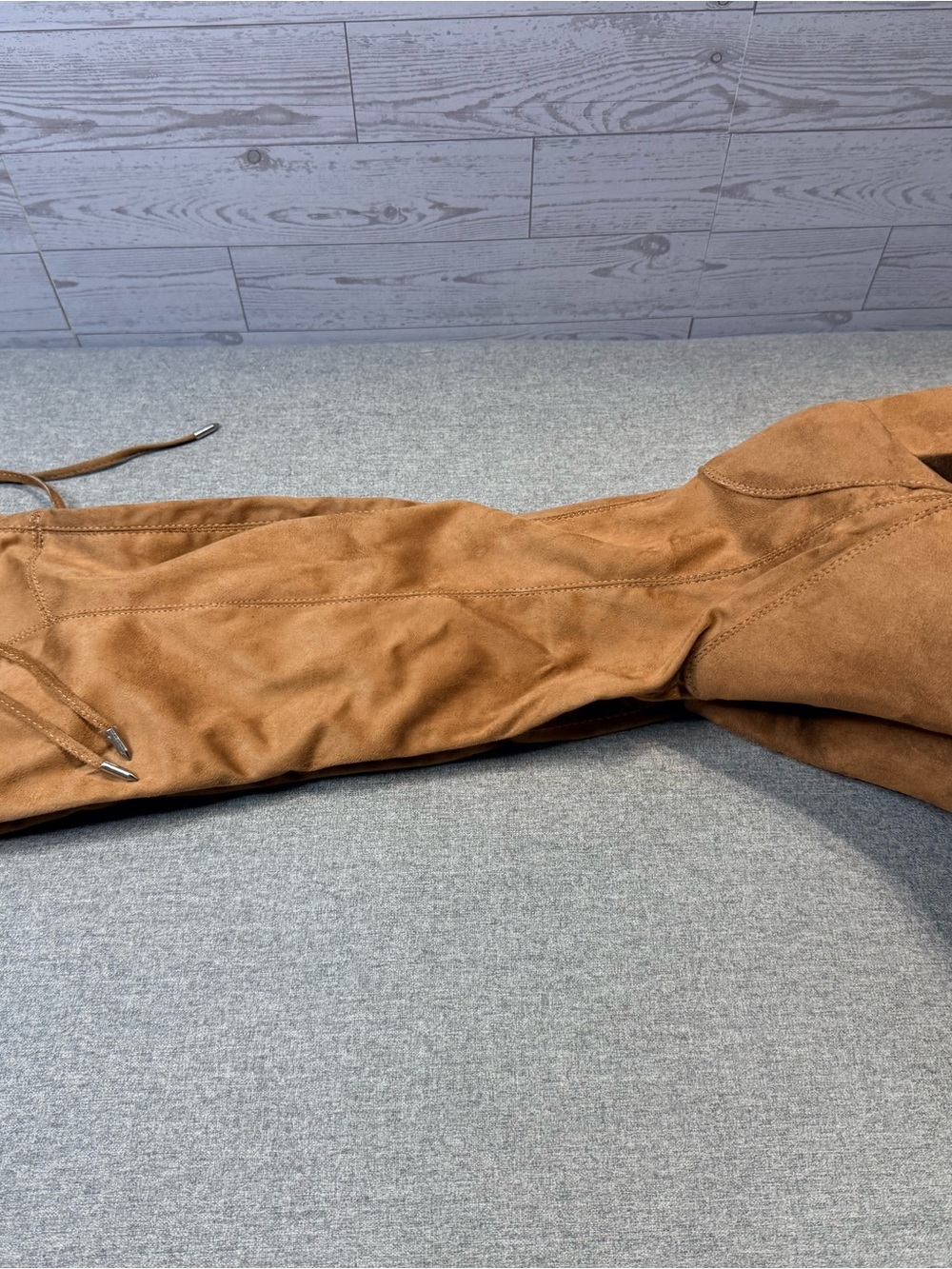 Marc Fisher Tan Suede Over-The-Knee Lace-Up Boot